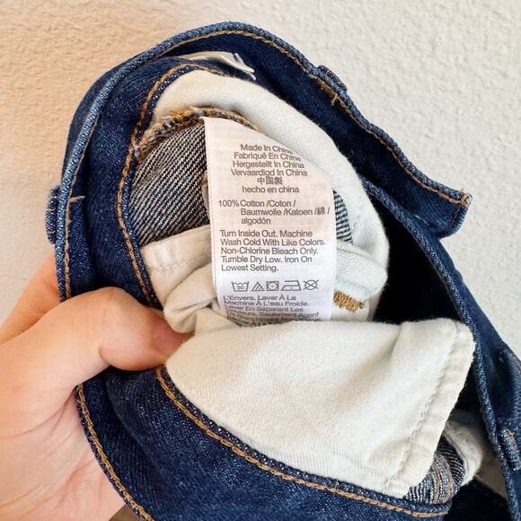 Madewell The Baggy Straight Jeans Woodham Dark Wash Pleated Loose Fit Size 26 - Picture 6 of 8